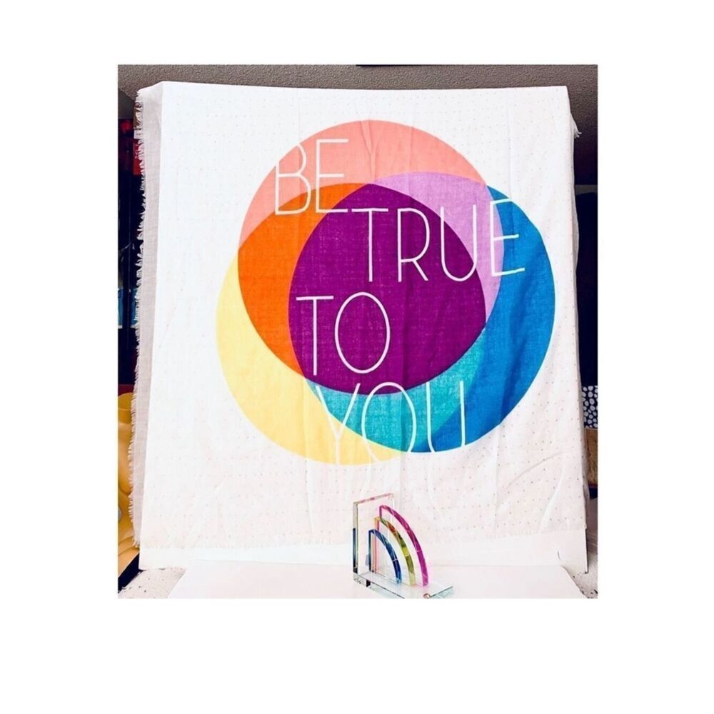 NWT Vintage Aeropostale Be True To You Rainbow Colors Pride Scarf Wrap Pashmina